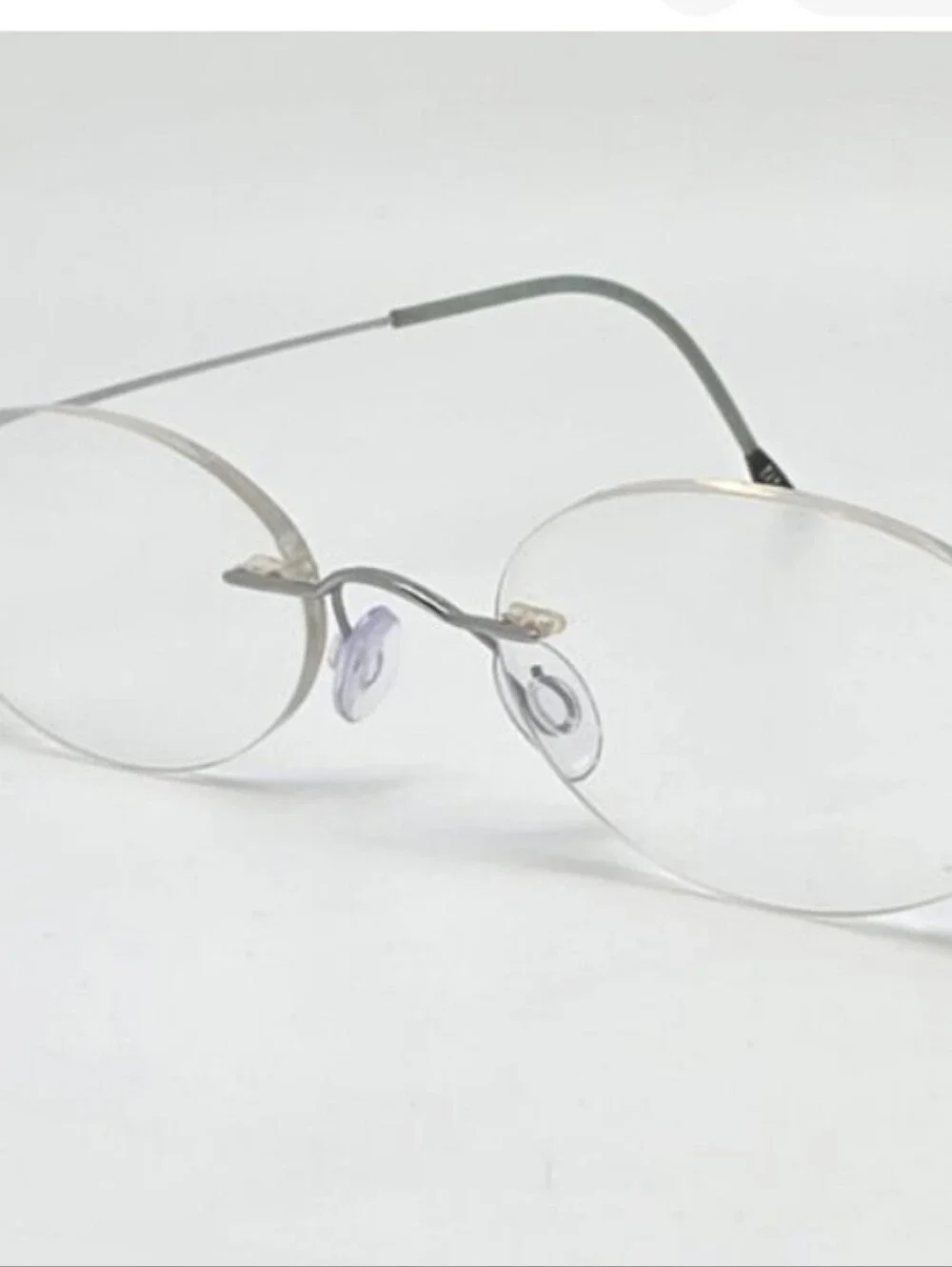 🌁 VINTAGE: SILHOUETTE; M7395 /10 V6050 TITANIUM SILVER RIMLESS GLASS FRAMES